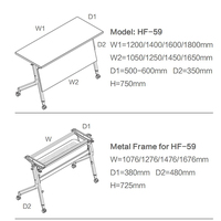 Table de conférence moderne en bois LIWEI avec design pliable, étagère de rangement en acier, roulettes, matériau MFC pour usage domestique et commercial