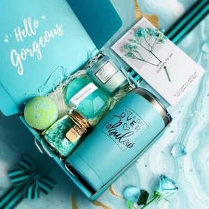 Ensemble cadeau de spa de luxe écologique personnalisé avec logo personnalisé, cadeaux d'anniversaire de Noël pour femmes, maman, sœur, meilleure amie, femme - Product Image 2