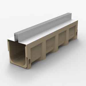 Caniveau de drainage linéaire en béton polymère pour jardin extérieur avec <span class=keywords><strong>couvercle</strong></span> en acier inoxydable - Product Image 4