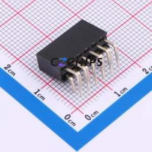 XDM254-2-06-W-8.5-G0 Pin Socket Bent Lead Through Hole,P=2.54mm Connector 2x6P 2.54mm Square Hole Right Angle Insert - Product Image 2