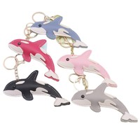 Gantungan Kunci Paus Kulit Modis Gantungan Kunci Lumba-lumba Kawaii Souvenir Akuarium Tas Ransel Liontin Laut Pesona Tas Hadiah Wanita