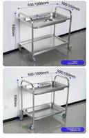 Chariots à outils en acier inoxydable à 2 ou 3 niveaux pour hôtels et restaurants, vente en gros pour fabricants