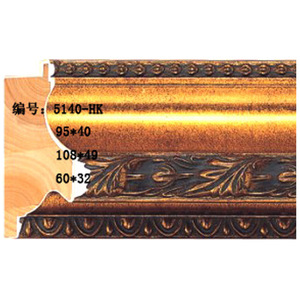 Wood Trim Moulding 108*49 Gold Silver Embossed Indoor <b>Frame</b> Decoration 5140 HK - Product Image 1