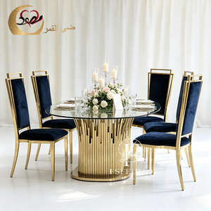 Banquet Hall Furniture Stainless Steel Romantic&Elegant Modern Dining <b>Table</b> Set for Home Hotel & Outdoor Use Customized Options - Product Image 3