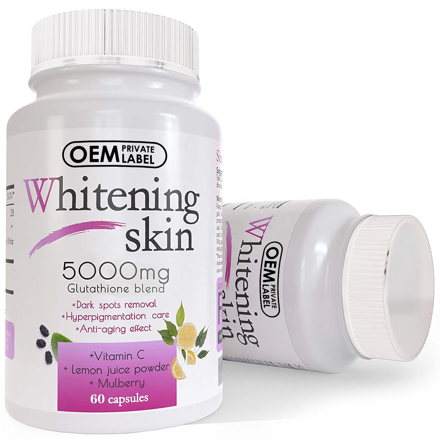הלבנה גלולות עם ויטמין C כתם כהה מסיר צלקת אקנה 90000 mg העור גלולות הלבנה עם אנטי אייג 'ינג & נוגדי חמצון