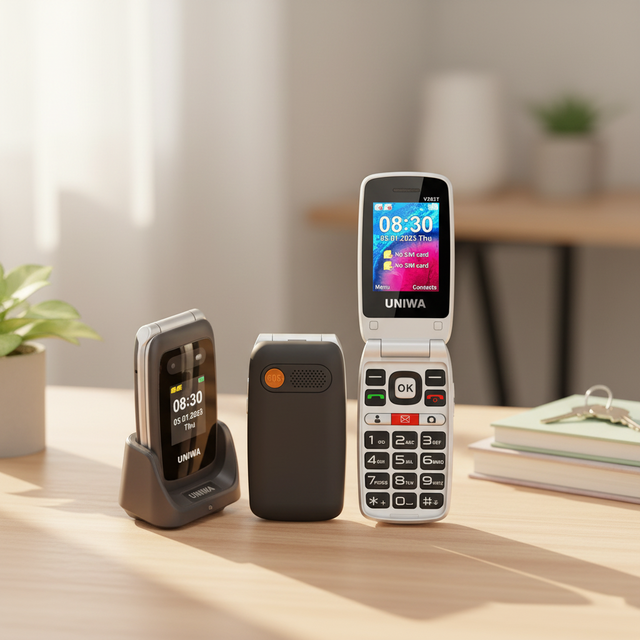 Flip Folding 4G LTE Keypad Phone Mobile Dual SIM Unlocked Senior Button Internet Bulk Network