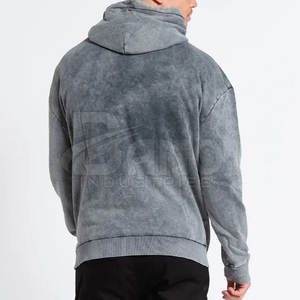 Sudaderas con capucha de lavado ácido para hombres al por mayor diseño personalizado mejor calidad con logotipo personalizable temporada de otoño técnicas teñidas lisas - Product Image 3