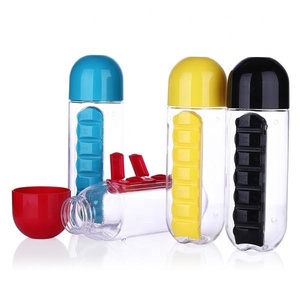 Customized BPA Free Plastic Daily Pill Water Bottle