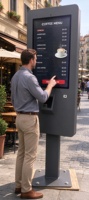 Kios Pemesanan Mandiri Luar Ruangan Layar Sentuh LCD 21,5 Inci 2500 Nits Kecerahan Tinggi Tampilan Digital Signage