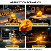 Luz de Advertencia Giratoria Ámbar al por Mayor, 12V 24V, Montaje Magnético en Techo, Luz Estroboscópica de Emergencia para Seguridad en la Construcción