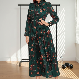 Personalizzato sexy abbigliamento vestito dal fiore del fiore irregolare womenvintage casuale <span class=keywords><strong>midi</strong></span> vestito da notte - Product Image 6