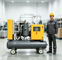 Compresseur d'air industriel portable à piston 3HP, refroidi par air, moteur 220V/380V, 7.5/11/15kW, mini, sans huile, pompe 25 bars