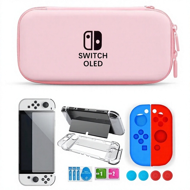 Nintendo Switch OLED Plastic Protective Case & Storage Bag Set Model OXP-900