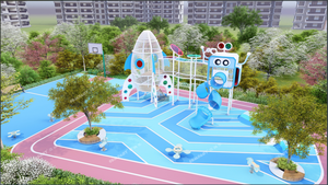 The Outdoor Playground of the Kindergarten Can Be Customized <strong>with</strong> Large Combination Wooden <strong>Slides</strong> and Iron <strong>Slides</strong> - Product Image 2