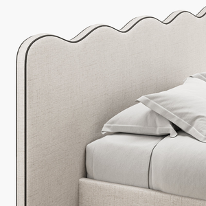 Design moderno e elegante con testiera alta ad angolo trapuntato con struttura in tessuto di lino - Product Image 4