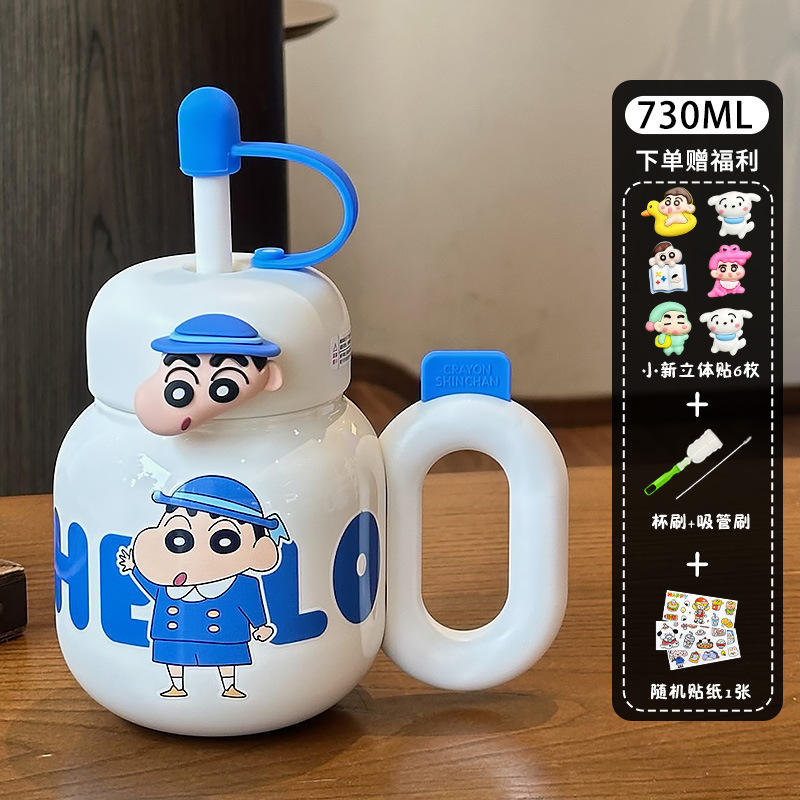 สติกเกอร์การ์ตูน 3D ลายชินจังสีฟ้า พร้อมเครื่องมือทำความสะอาด