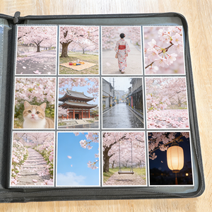 Classeur de cartes à collectionner à 12 pochettes en cuir PU avec fermeture éclair, album de rangement étanche pour cartes de jeu, pages transparentes - Product Image 3