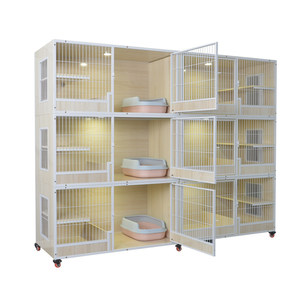Casa para Gatos de Madera Maciza, Espacio Extra Grande, Resistente a la Humedad, Jaula para Gatos, Casa para Gatos de Interior, Nido para Gatos, Gabinete para Gatos - Product Image 1