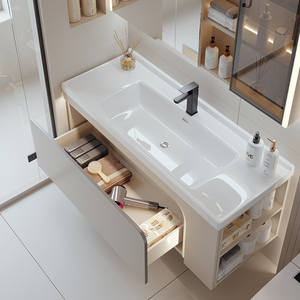 Lavabo carré encastré moderne en surface solide pour meuble de salle de bain - Product Image 4