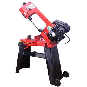 750W Red Small Electric Band Saw Cutting Machine is Used to Cut Various Materials