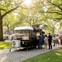 Camion de cuisine mobile tout équipé avec solutions de concession pour la vente de glaces, pizzas, café et hot-dogs en ambulant