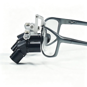 Loupes chirurgicales dentaires Ergo 5x, lentilles optiques haute définition, acier inoxydable, distance de travail réglable 350-420 mm, LED - Product Image 3