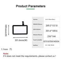 Kit de Panel Táctil PCAP EETI de 11.6 Pulgadas, Interfaz USB I2C de 10 Puntos, Vidrio Templado de Dureza 6H