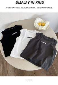 All'ingrosso 2025 <span class=keywords><strong>canotte</strong></span> per ragazzi 100% cotone senza maniche camicie per bambini - Product Image 2