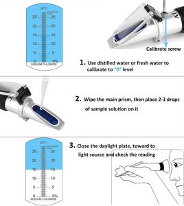 Réfractomètre de salinité 0~28% pour mesurer la teneur en chlorure de sodium dans la saumure, l'eau de mer, le salinomètre, réfractomètre de saumure pour cornichons - Product Image 3