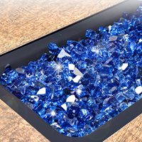 Pierres de verre réfléchissantes bleues écologiques de 1/2 pouce pour foyer au propane, table de foyer, haute brillance, verre trempé pour cuisine et salle à manger