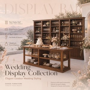 Ensemble d'étagères modulaires élégantes en bois de pin massif et structure KD pour les cartes de places de mariage et la planification d'événements - Product Image 1