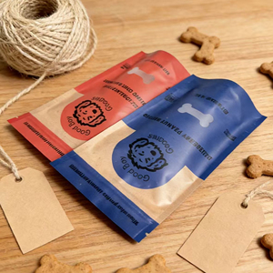 Food Grade Laminated Stand Up Pouch Custom Logo Printed Zipper <b>Bag</b> With <b>Clear</b> Window For Dog Pet Treat Snack Packaging - Product Image 2