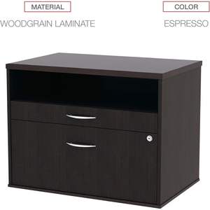 Archivador bajo Alera de 2 cajones, serie Credenza Open Office Desk, para documentos tamaño legal/letter, material de madera - Product Image 5