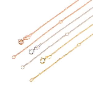 Collier en argent WENCHI S925 avec chaîne O, accessoires en perles DIY, plaqué or blanc, or rose, boucle de bague, composants de bijoux - Product Image 3