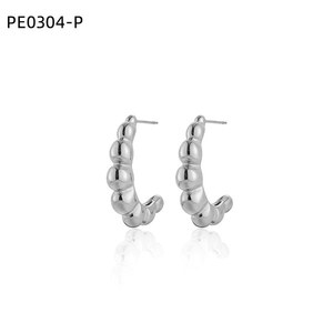 Amy Amy <b>Huggie</b> Earrings <b>Silver</b> Plated Alloy Women's Trendy Jewelry Gift PE0304 - Product Image 1