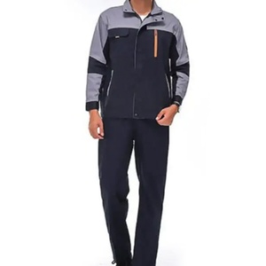 カスタマイズされたロゴダークブルーグレーコットンポリエステル長袖修理自動車ジャケット作業服制服 - Product Image 6