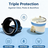 Sellador de Desagües de Piso 40-45mm - Antiolores y Antiplagas, Válvula Antirretorno, para Baño, Cocina y Desodorante de Alcantarillado