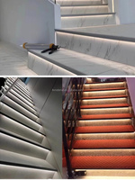 LED Moderne Aluminium-Treppenkantenleiste Rutschfeste Lichtleiste Stufenkantenverkleidung Einfache Installation für Hotel Kino Kommerzielle Treppen