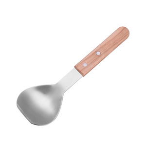 Stainless Steel Ice Cream Spoon With Wooden Handle Thickened For Commercial And Household Use - Product Image 2