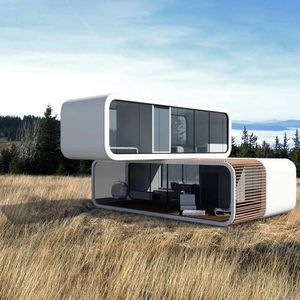 Kiosque <span class=keywords><strong>Magasin</strong></span> Bâtiment Entièrement Meublé Conteneur Maisons Avec Une Voiture Garage Unité Maison Chalet D'hiver Modulaire 2 Chambre Minuscule Maison - Product Image 6