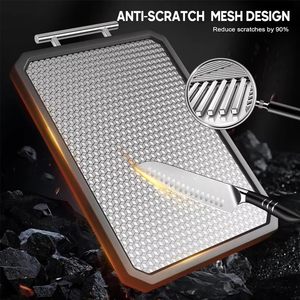 Non-slip PP Metal Chopping Board Wheat Straw Stainless Steel Cutting Board for Kitchen Meat Vegetable Double-Sided Cutting Board - Product Image 2