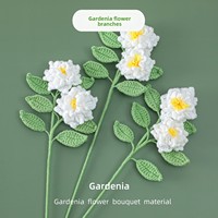 Bouquet de fleurs tricotées multicolores en coton laitier fait main, motif gardénia, idéal pour la décoration de la maison, les mariages et les cadeaux (vente en gros)