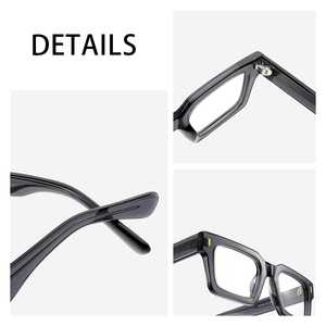 뜨거운 판매 럭셔리 두꺼운 사각형 빈티지 패션 프레임 광학 안티 블루 하이 퀄리티 아세테이트 안경 독서를 위해 편광 - Product Image 2