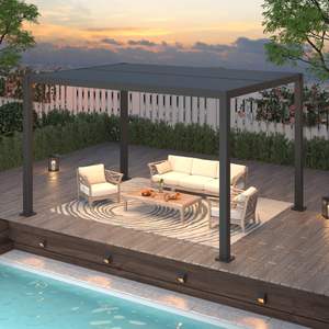 <span class=keywords><strong>Pergola</strong></span> en aluminium avec toit à lames orientables 3x3m+ Tailles Structure thermolaquée <span class=keywords><strong>pour</strong></span> jardin Patio <span class=keywords><strong>Balcon</strong></span> Ombrage - Product Image 1