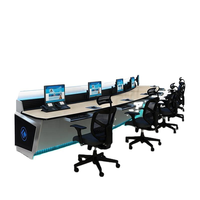 Console de contrôle de studio LEIENTE pour centre de diffusion et salle de contrôle, avec moniteur intégré