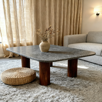 Pierre naturelle pour dalle de granit noir, table basse moderne et durable pour salles à manger et salons