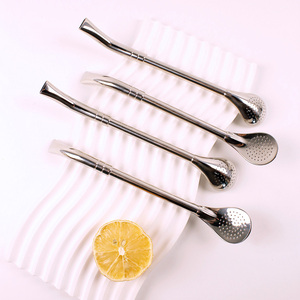 Bombilla Reutilizable de Acero Inoxidable 304 para Mate, 18.5cm, Grado Alimenticio, con Filtro y Cuchara - Product Image 1