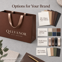 Sacs en papier pour bijoux en papier kraft brun avec poignées en ruban et logo personnalisé pour l'emballage de coffrets cadeaux de luxe et les commandes en gros