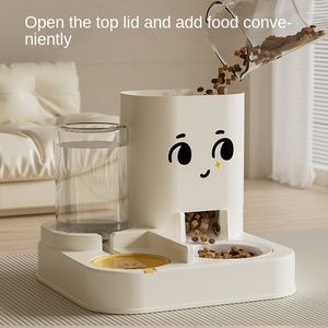 Moderna ciotola per cani e <span class=keywords><strong>gatti</strong></span> in plastica integrata alimentatore automatico e acqua potabile di piccole dimensioni forniture per animali domestici presa di fabbrica - Product Image 2
