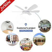 1stshine ventilateur de plafond led 52 pouces moteur cc économie d'énergie 6 pales ABS ventilateur de plafond led moderne avec télécommande